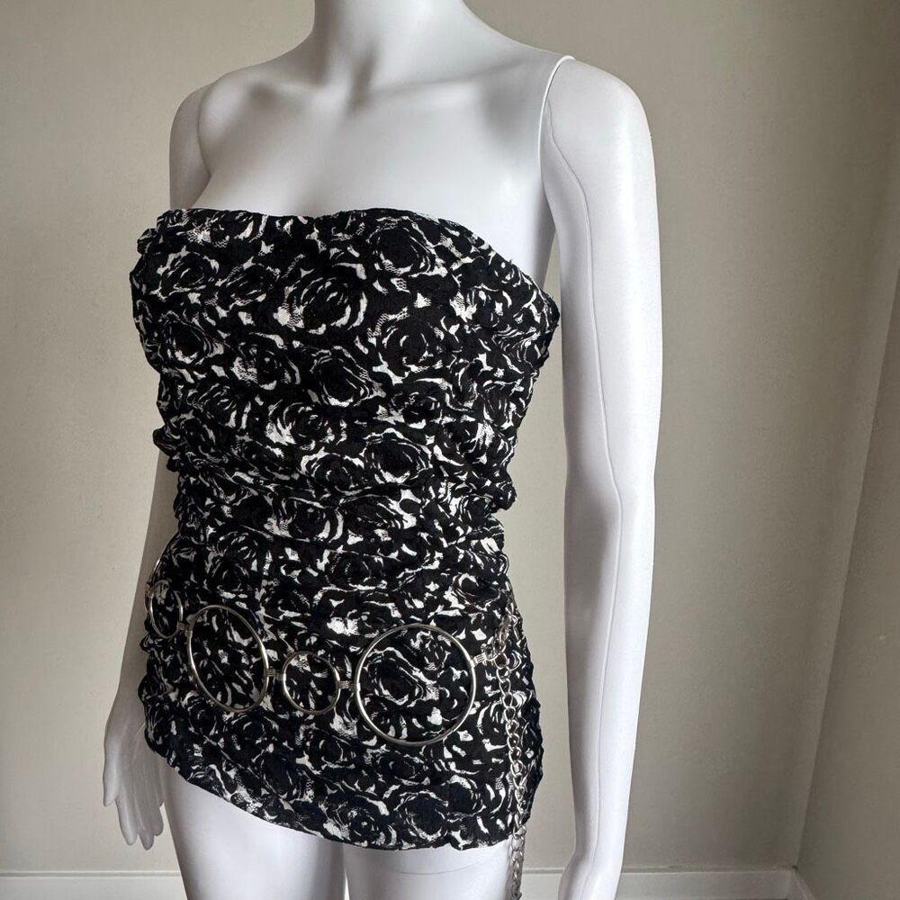 Y2K 90’s Wet Seal Lace Ruched Strapless Going Out Top Made In USA